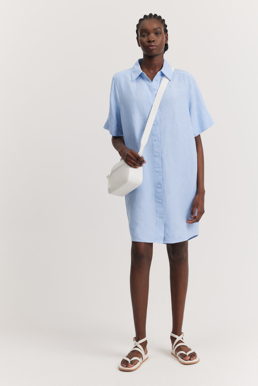 Linen Short Sleeve Linen Dress
