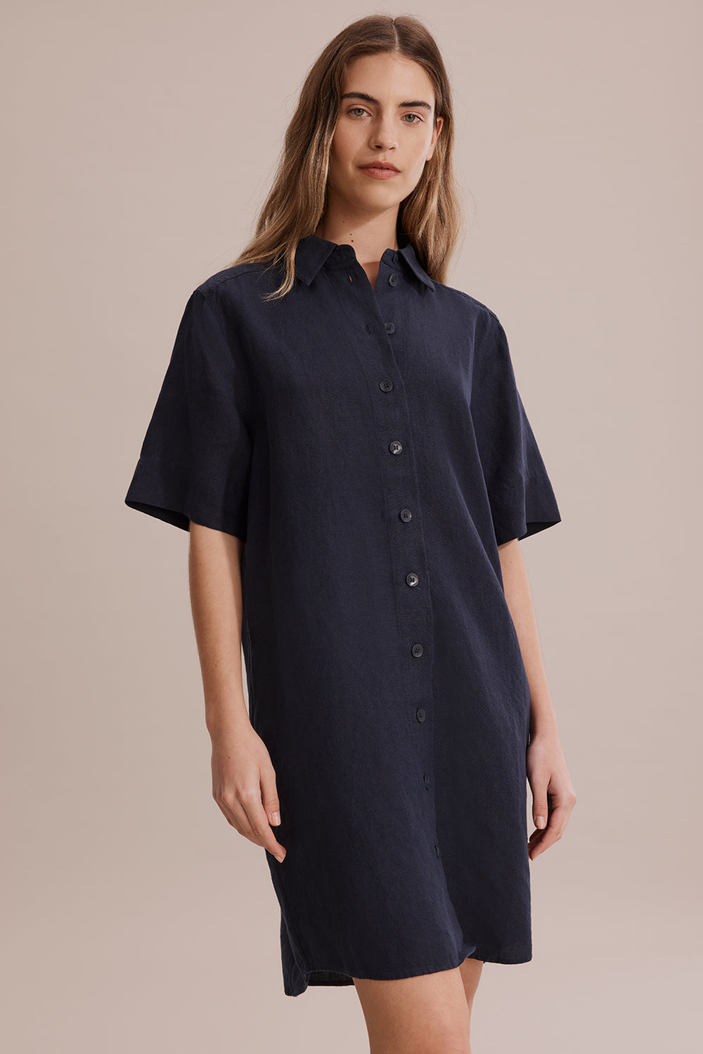 Linen Short Sleeve Linen Dress