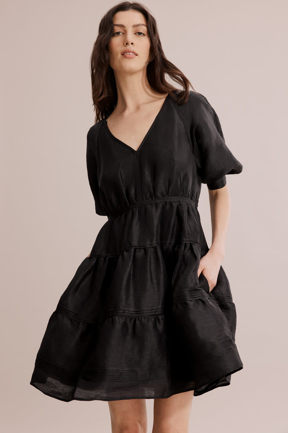 Tuck Detail Mini Dress