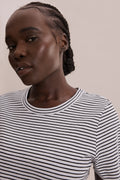 Short Sleeve Cotton Slub Stripe T-Shirt