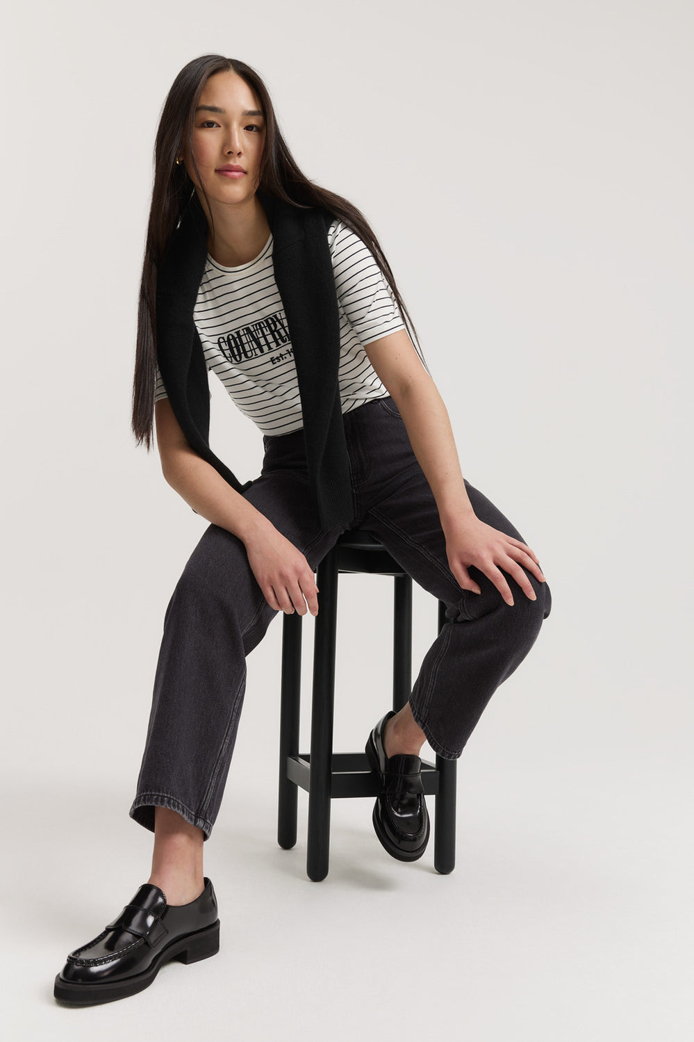 Cotton Stripe Heritage Embroidered T-Shirt