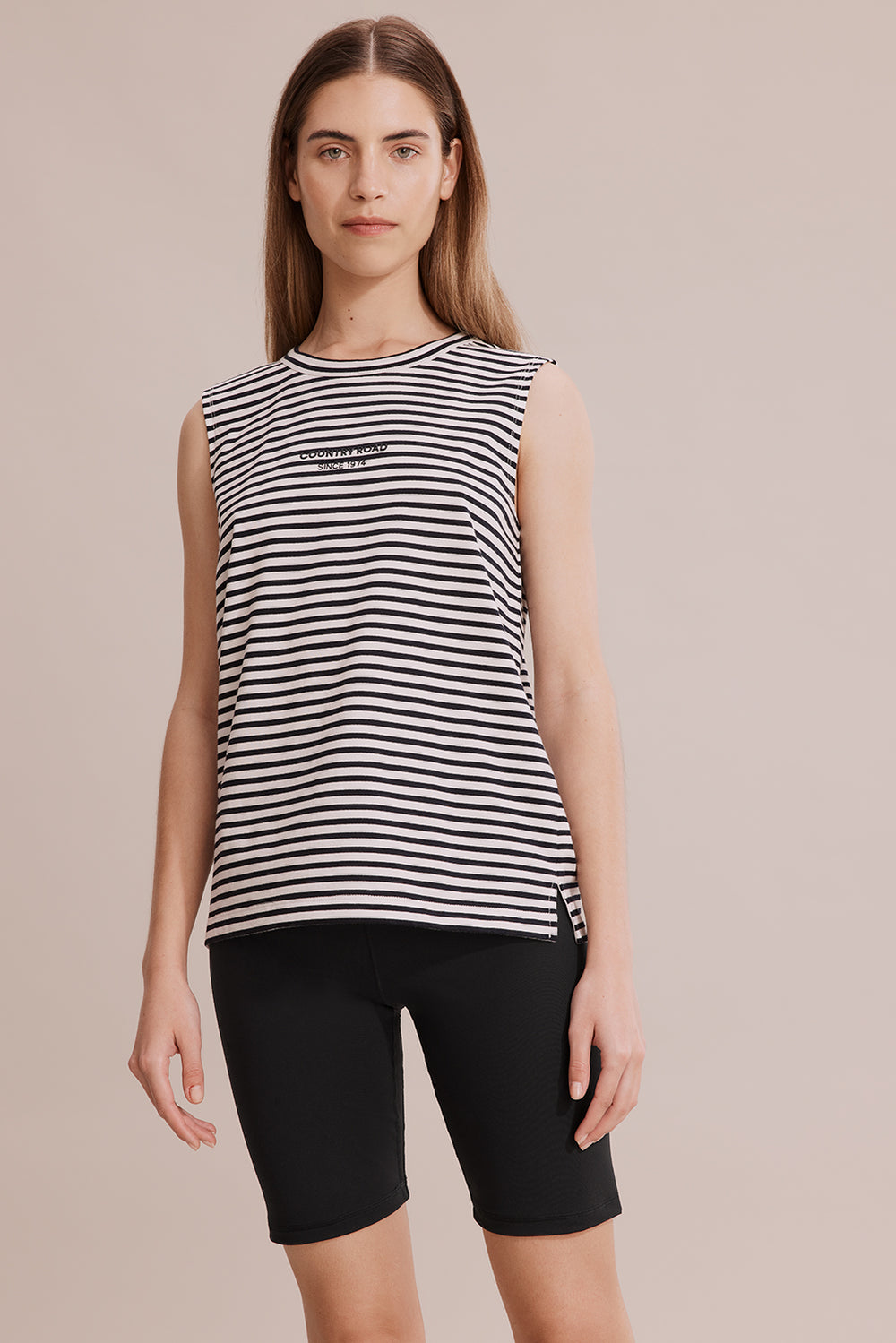 Cotton Stripe Embossed Tank
