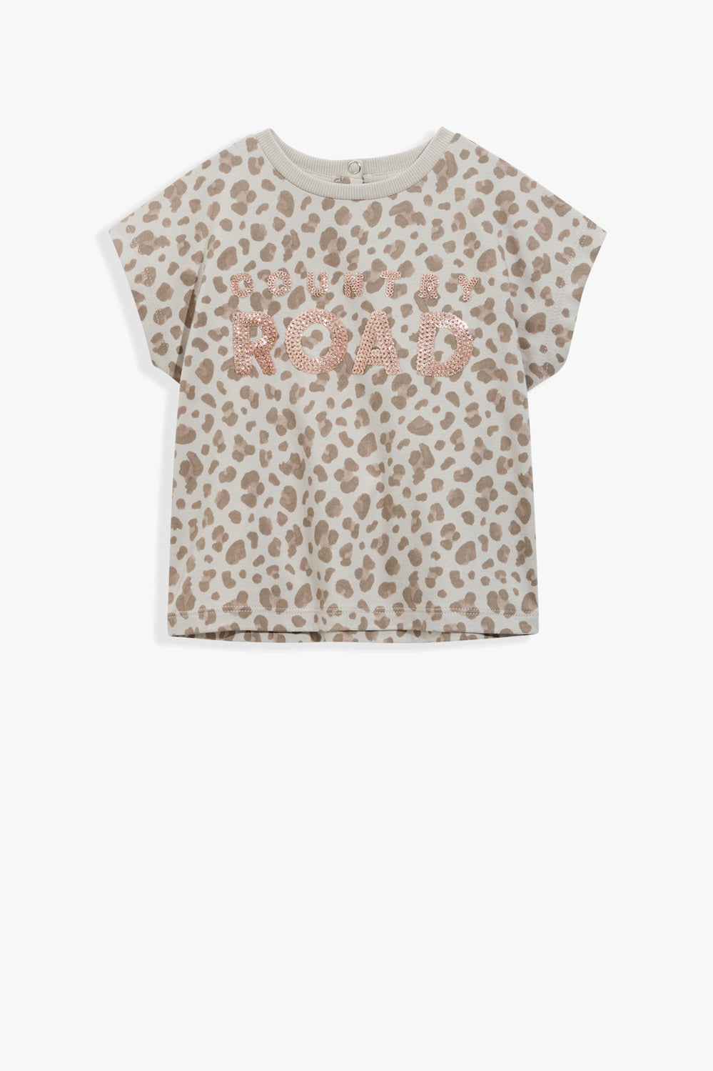 Cotton Sequin Logo T-Shirt