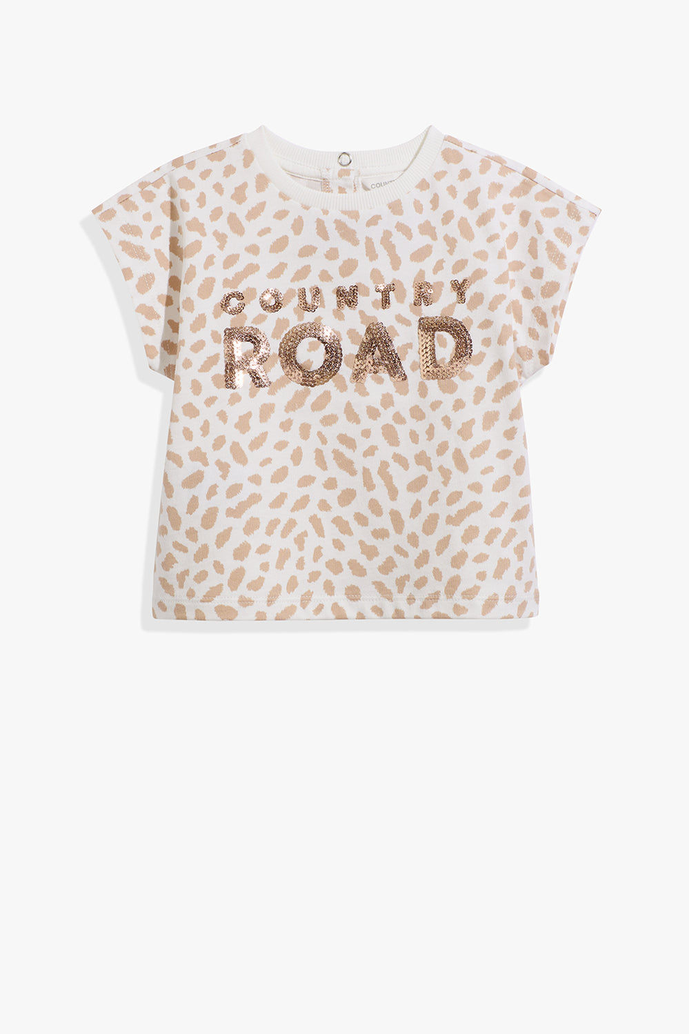 Cotton Sequin Logo T-Shirt