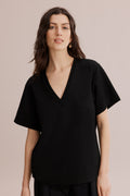 Longline Deep V-Neck T-Shirt