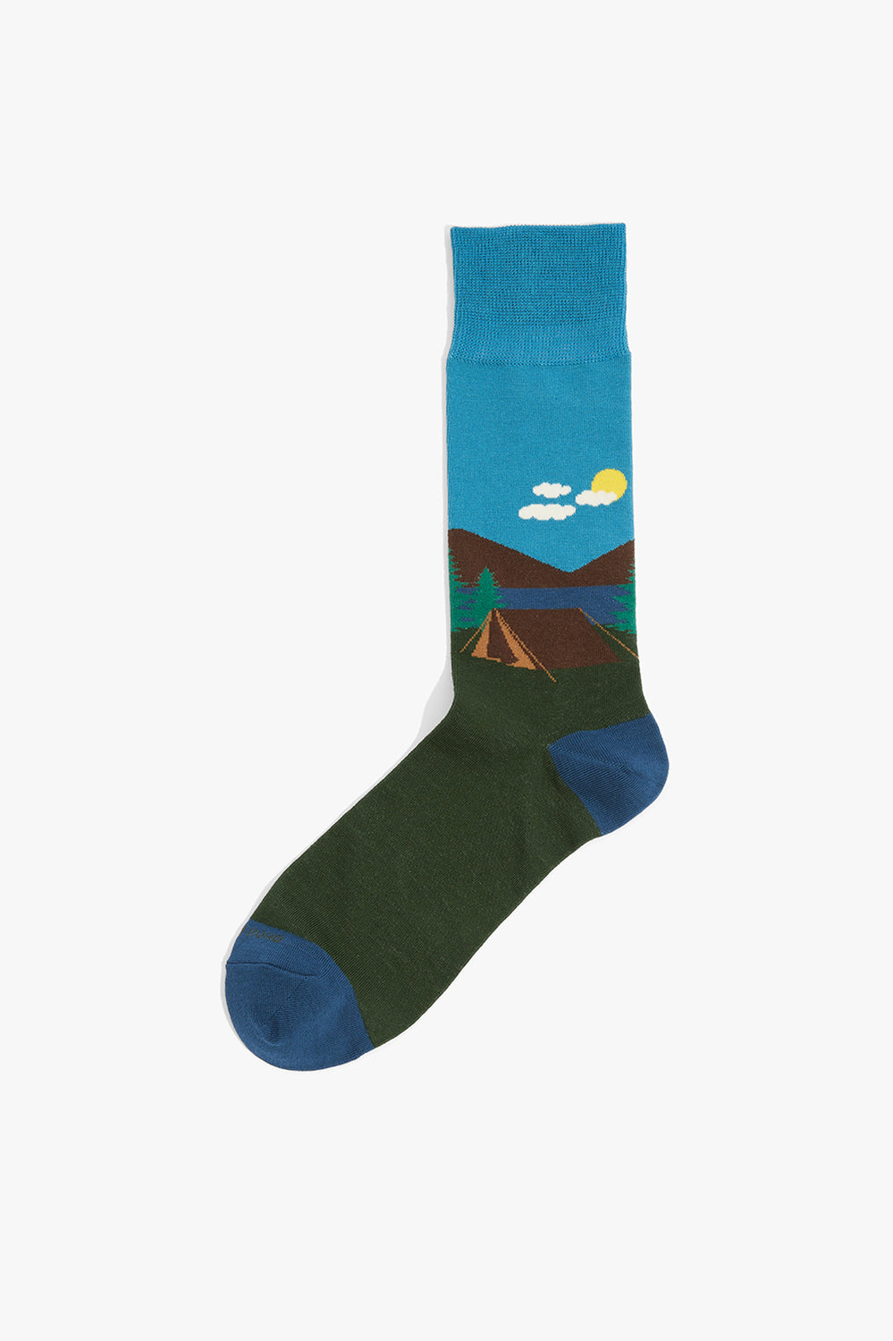 Cotton Camping Scene Sock