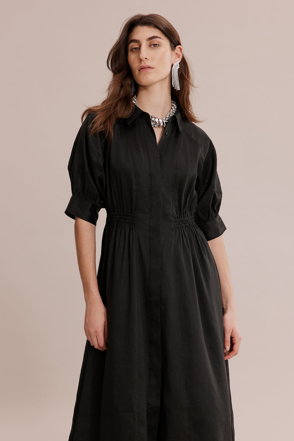Cinched Shirt Dress