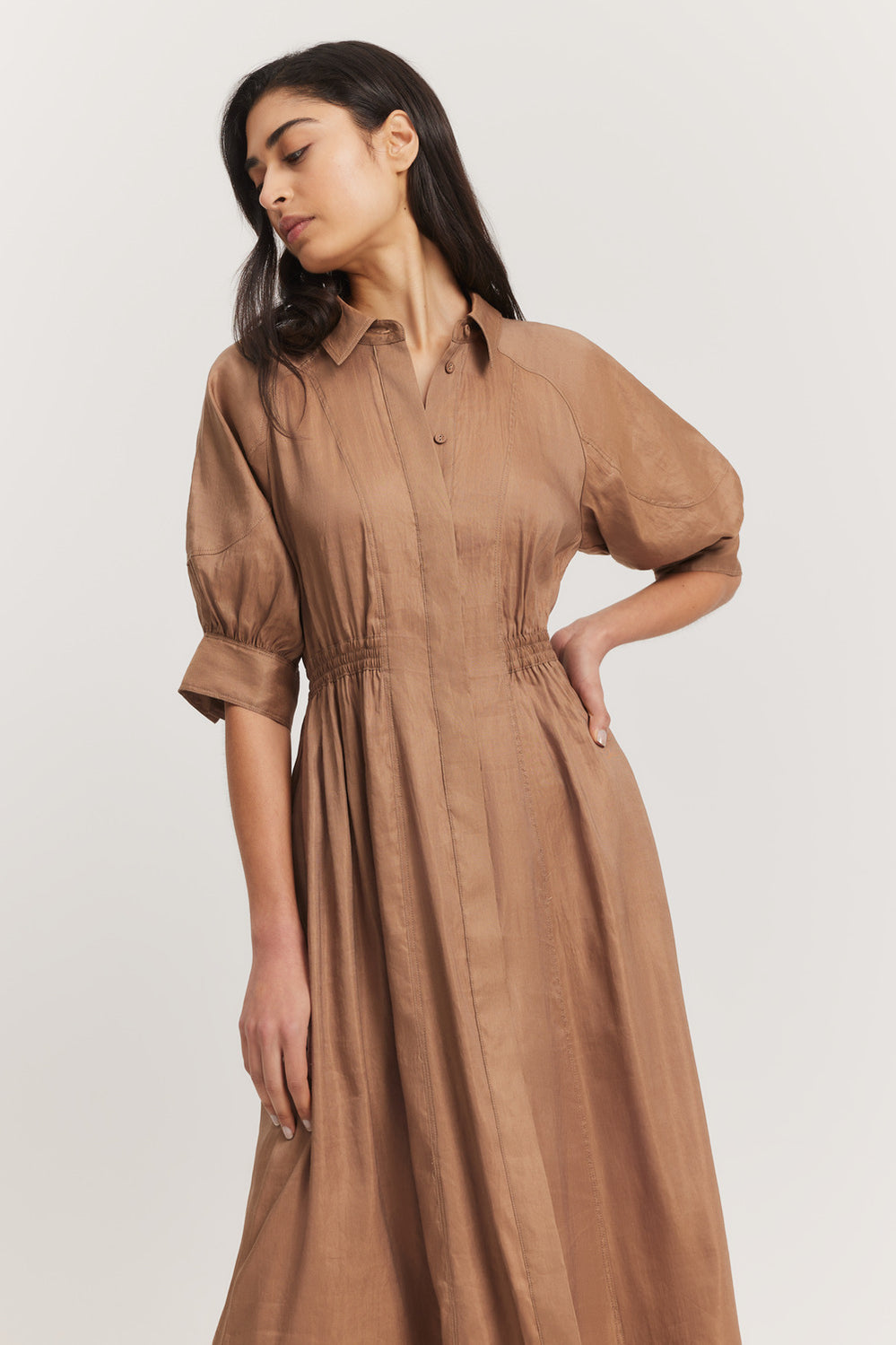 Cinched Shirt Dress