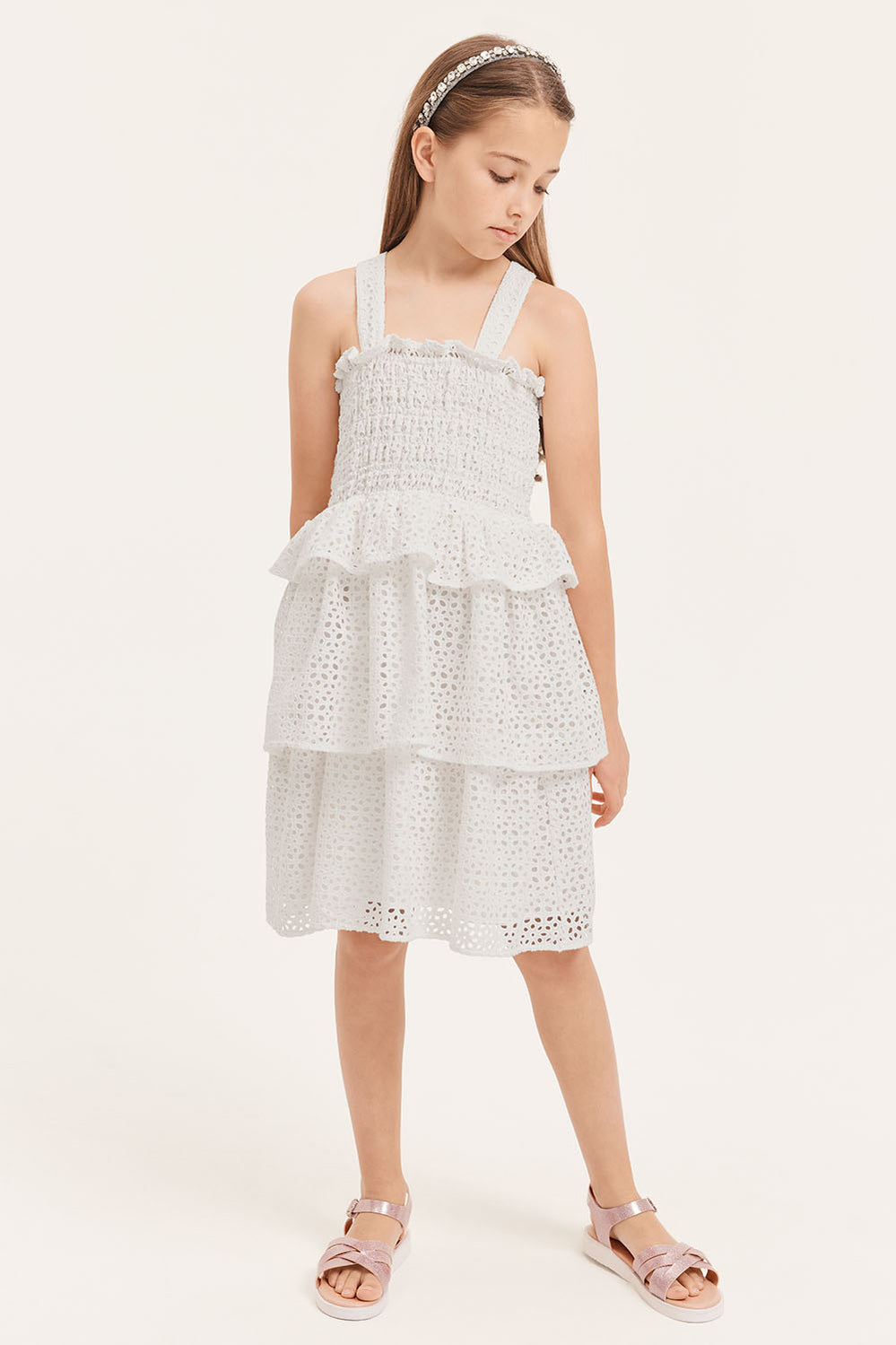 Broderie Tier Dress