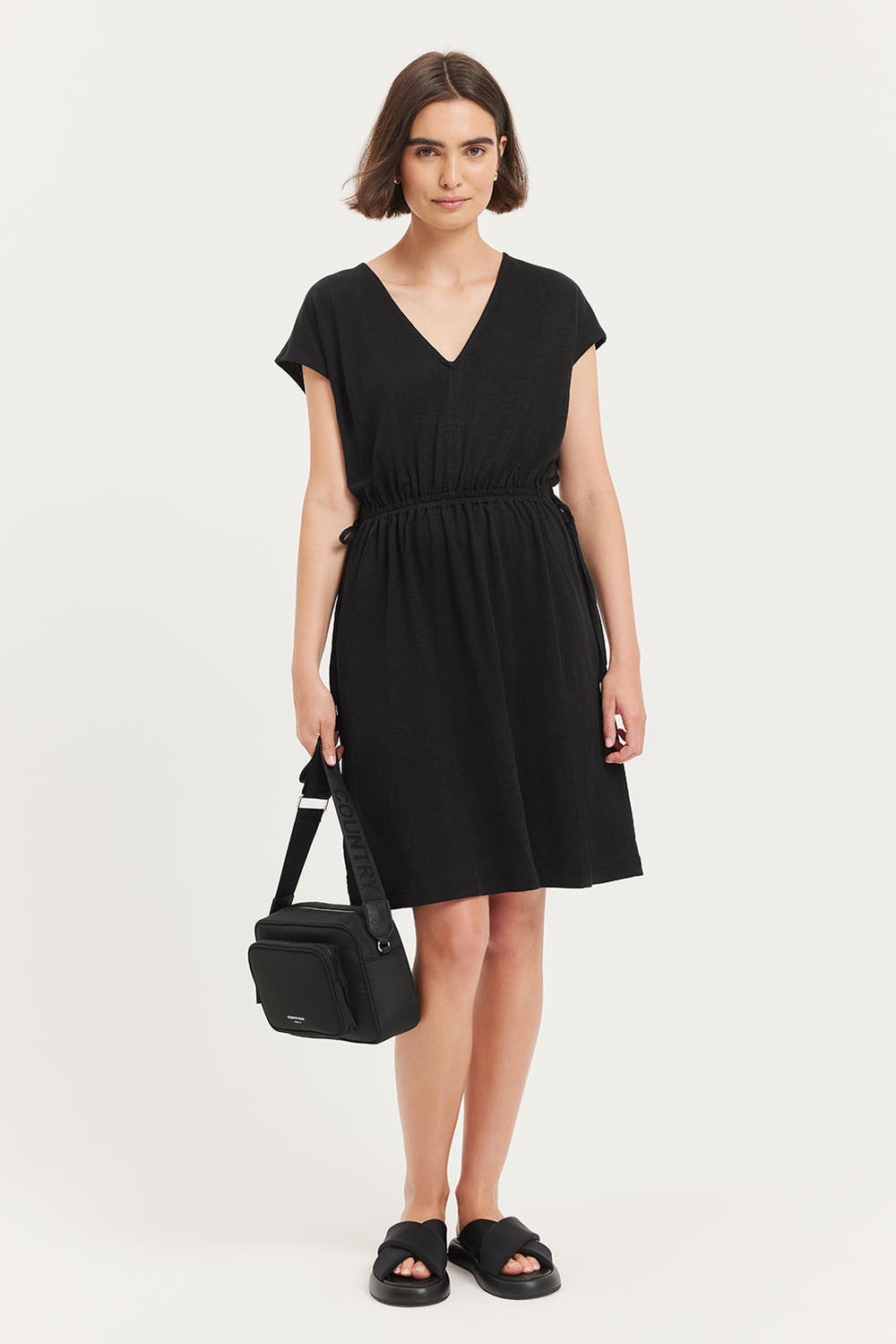 Tie Waist Linen Dress