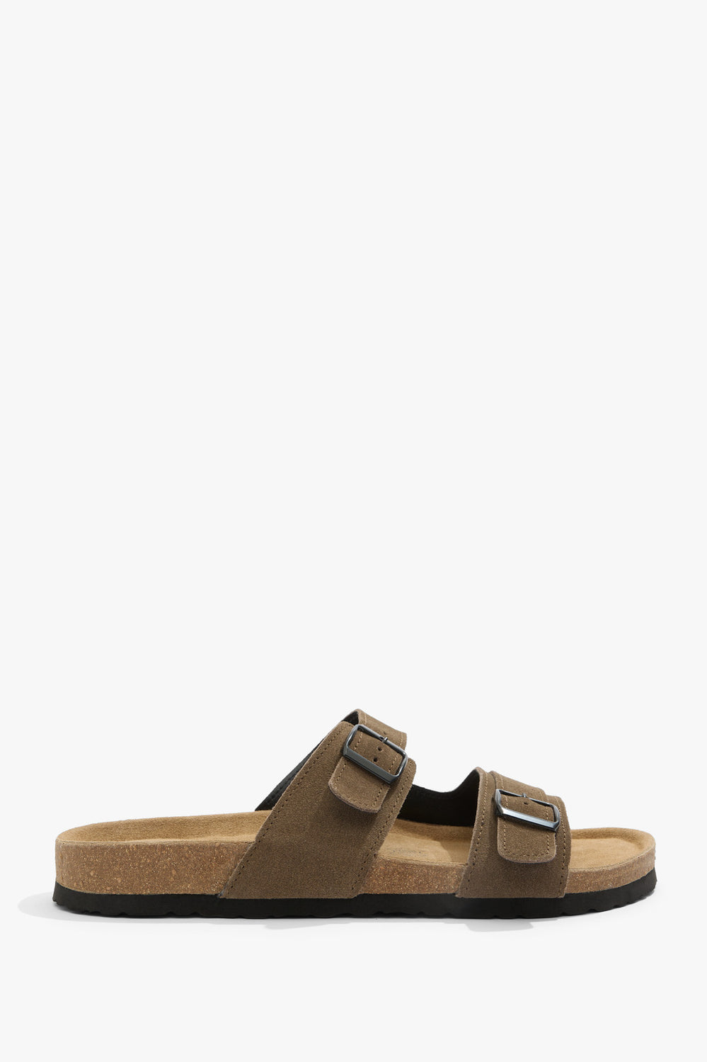 Suede Cork Slide