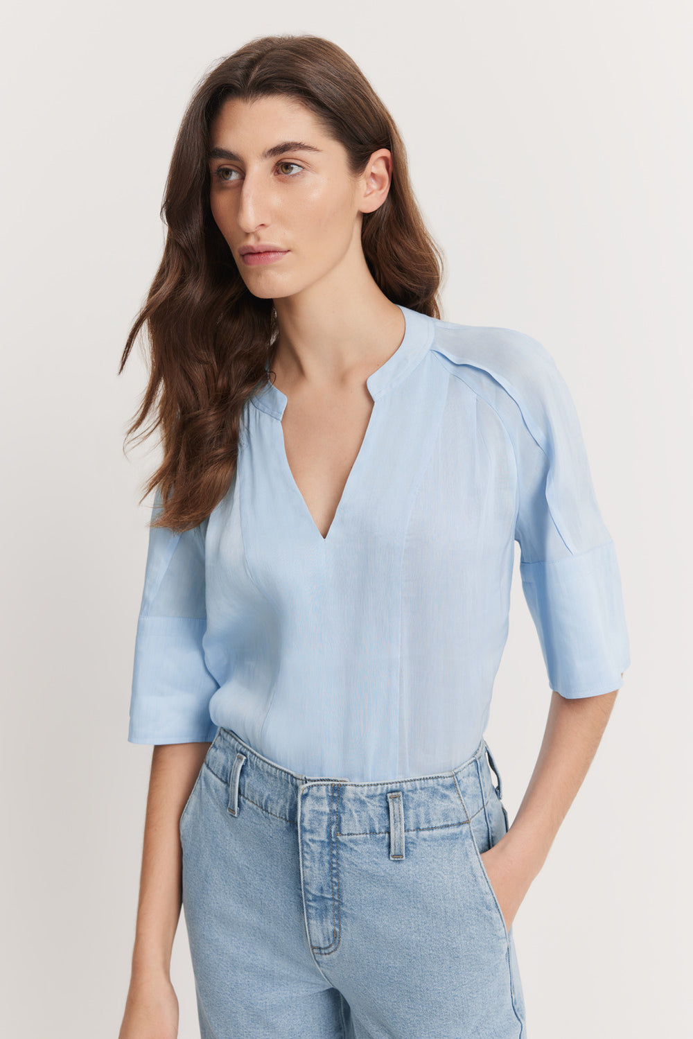 Short Sleeve Fluid Popover