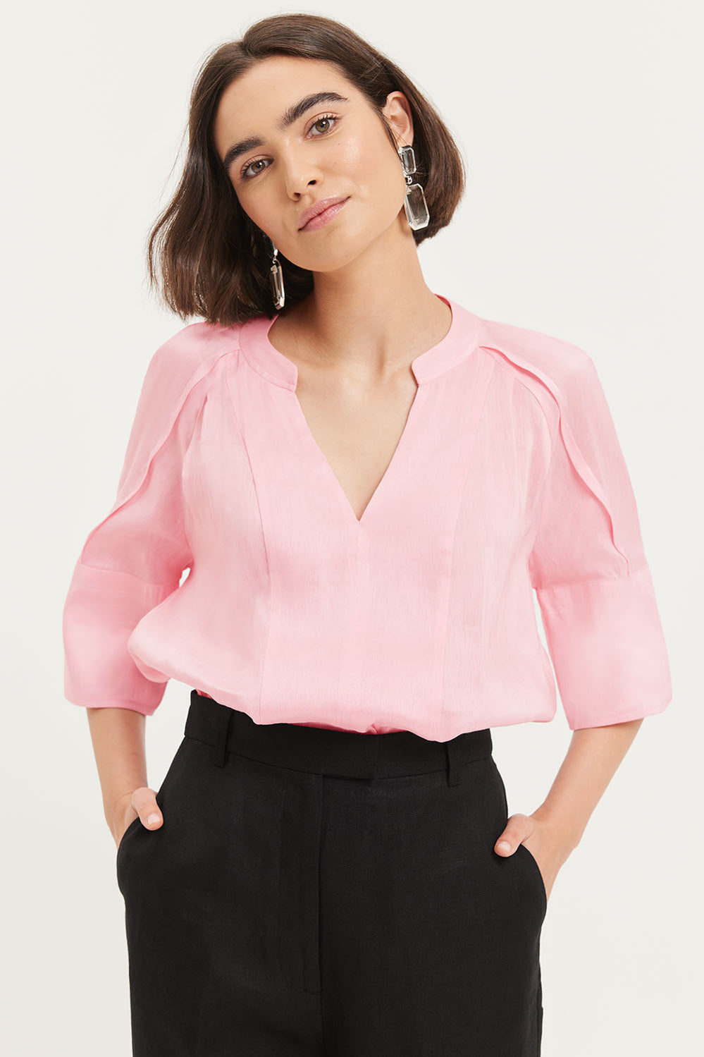 Short Sleeve Fluid Popover