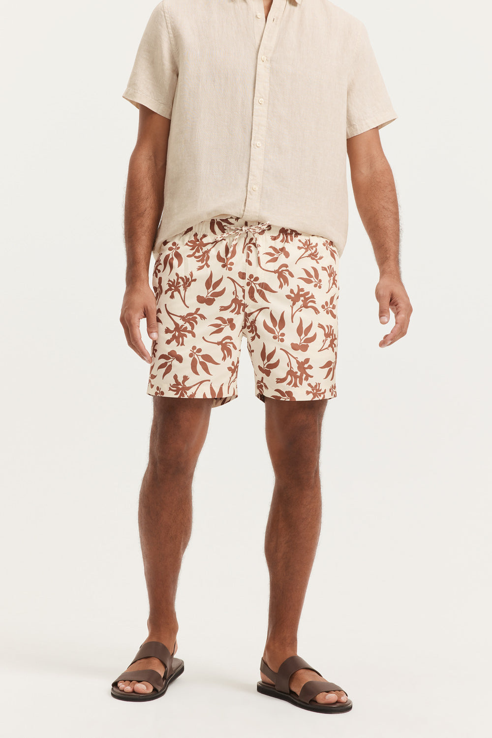 Polyester Native Leaves Swim Short