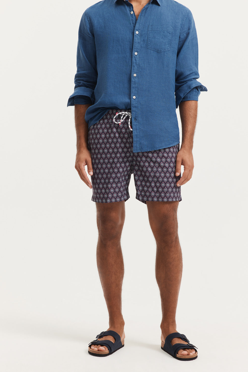 Polyester Geometric Print Swim Short