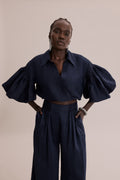Tuck Sleeve Wrap Shirt