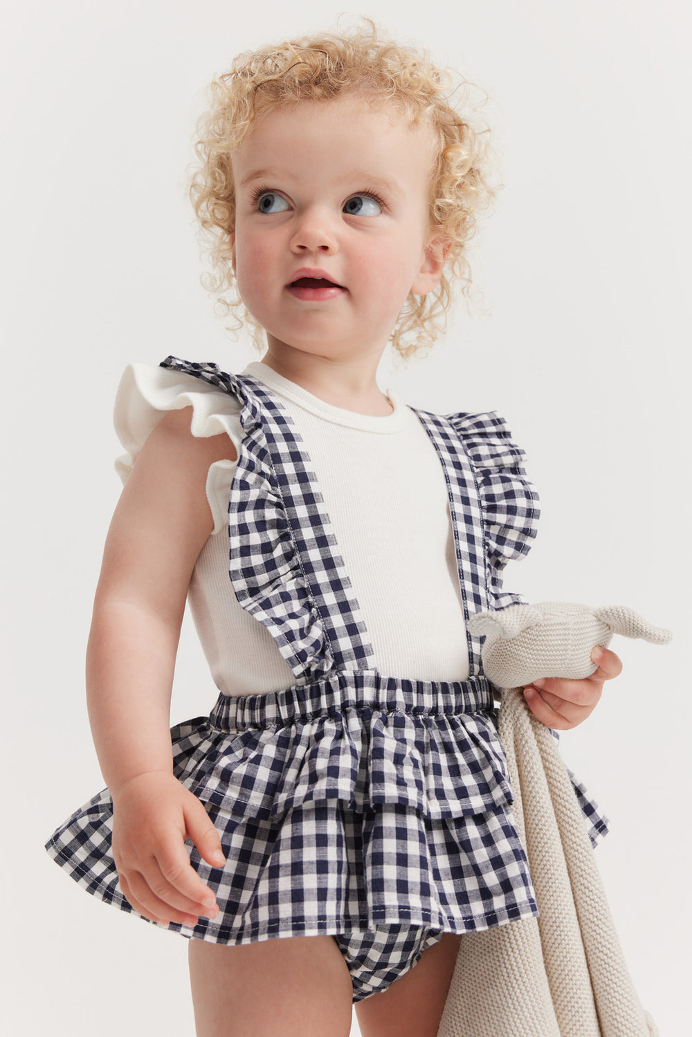 Gingham Strap Skort