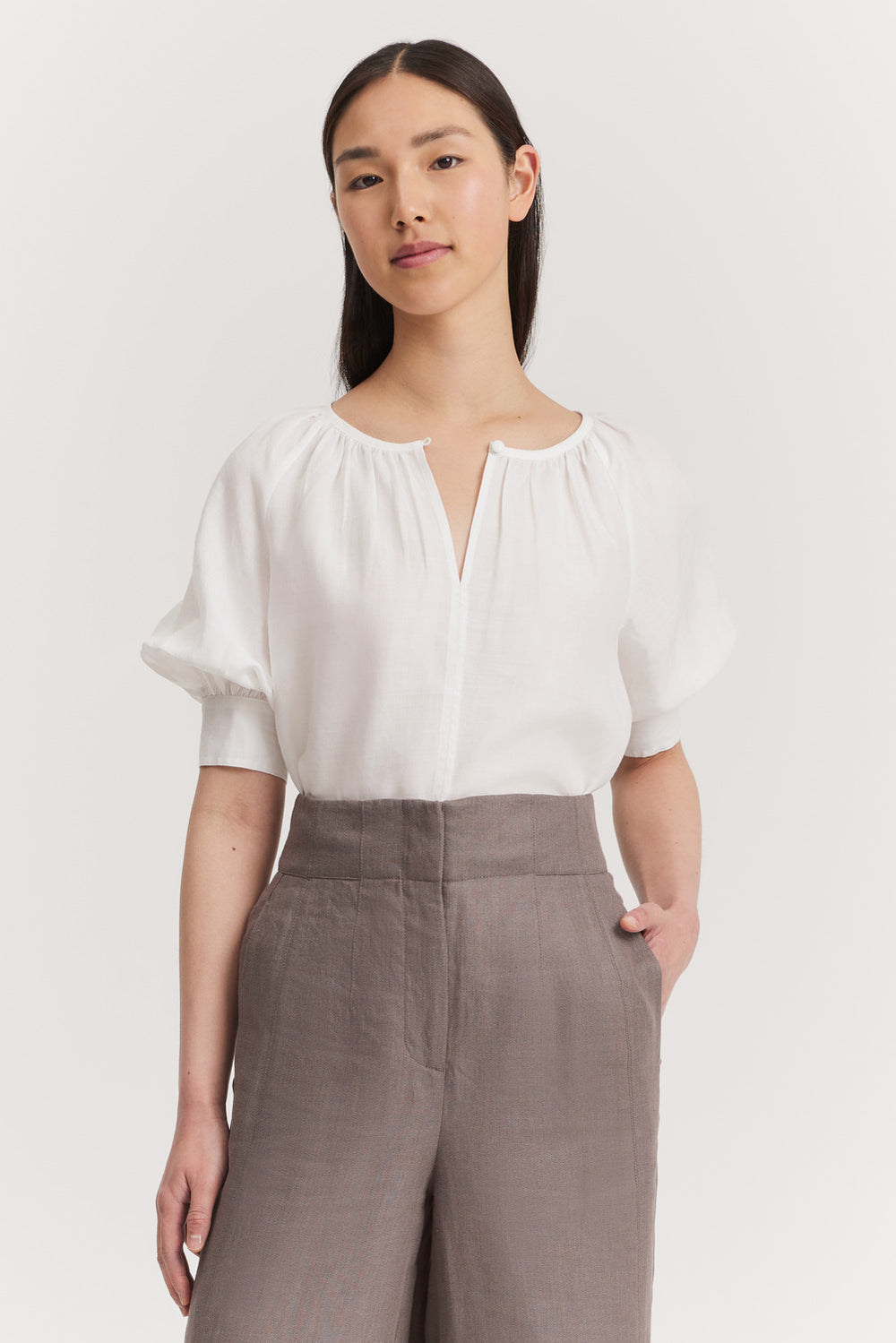 Gathered Neck Shirt