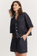 Cotton Short Sleeve Denim Shirt