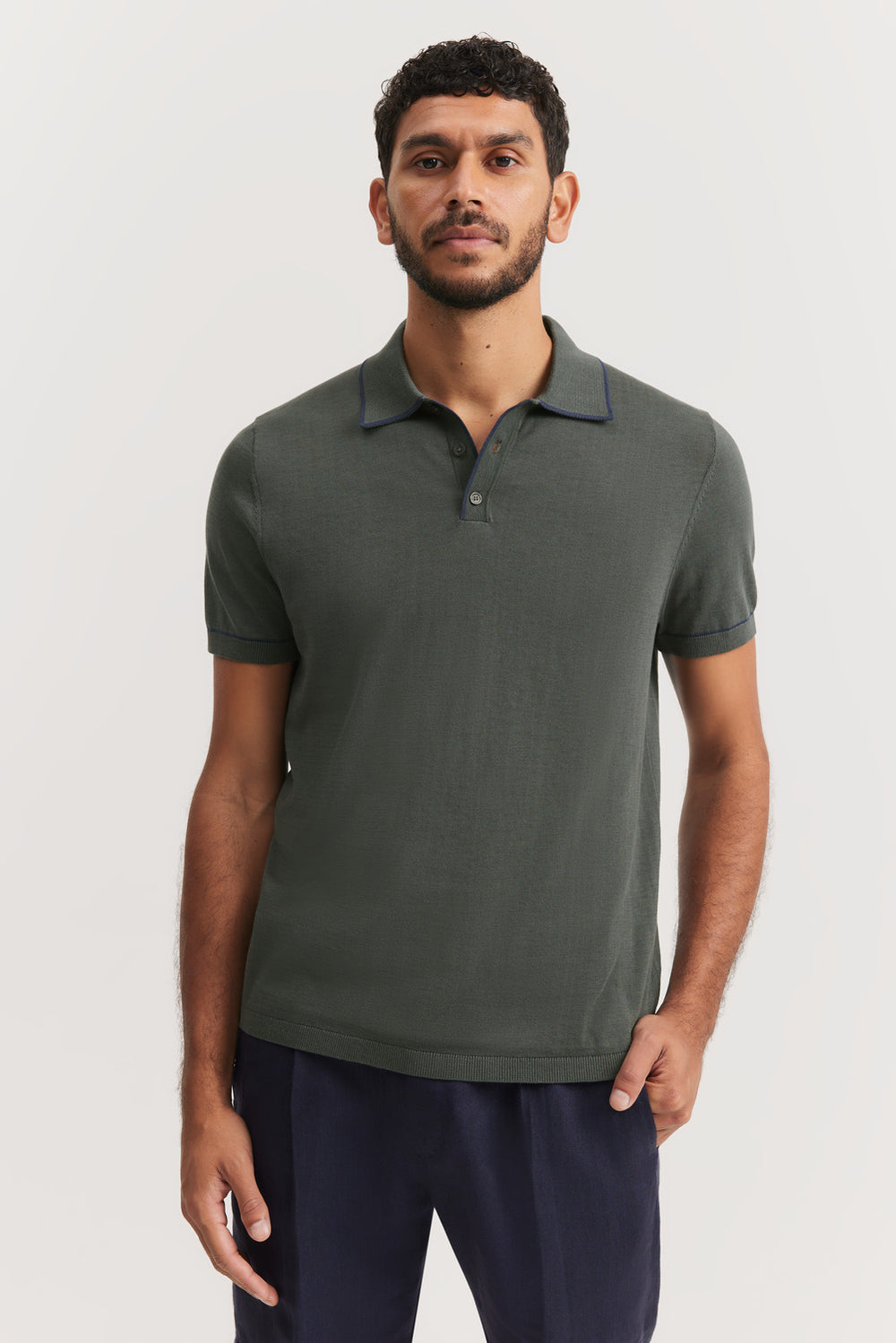 Tipped Knit Polo