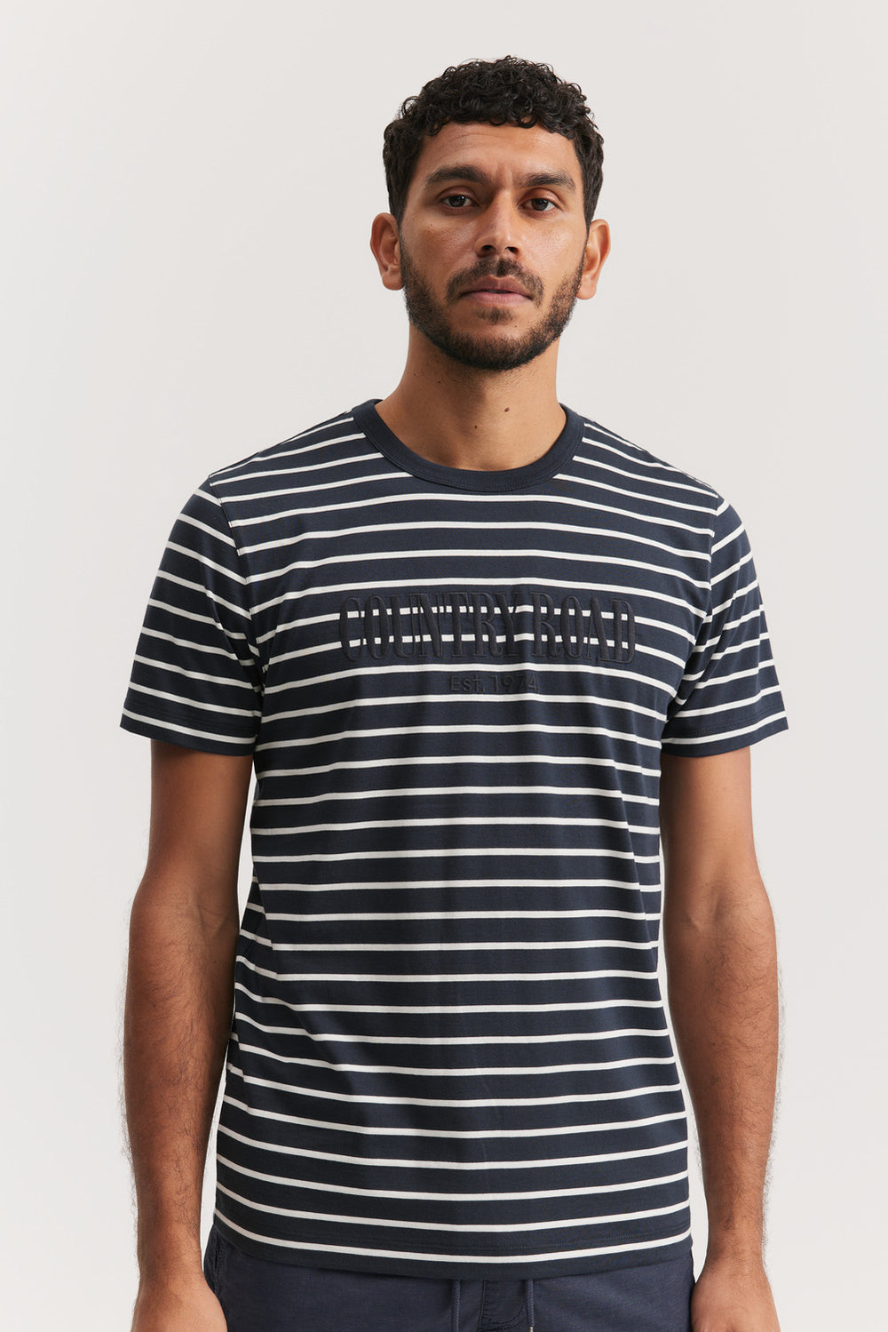 Cotton Heritage Logo Stripe T-Shirt