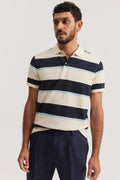 Cotton Twin Stripe Pique Polo