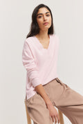 Cotton Linen V-Neck Knit