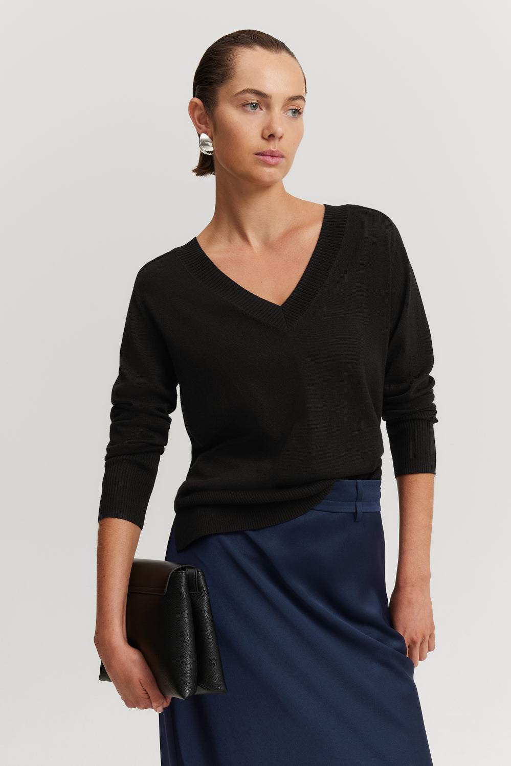 Australian Merino Wool V-Neck Knit