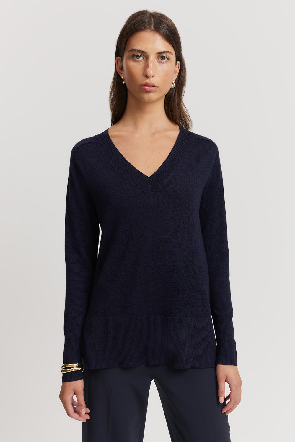 Australian Merino Wool V-Neck Knit