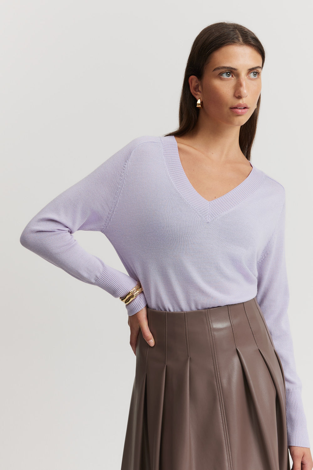 Australian Merino Wool V-Neck Knit