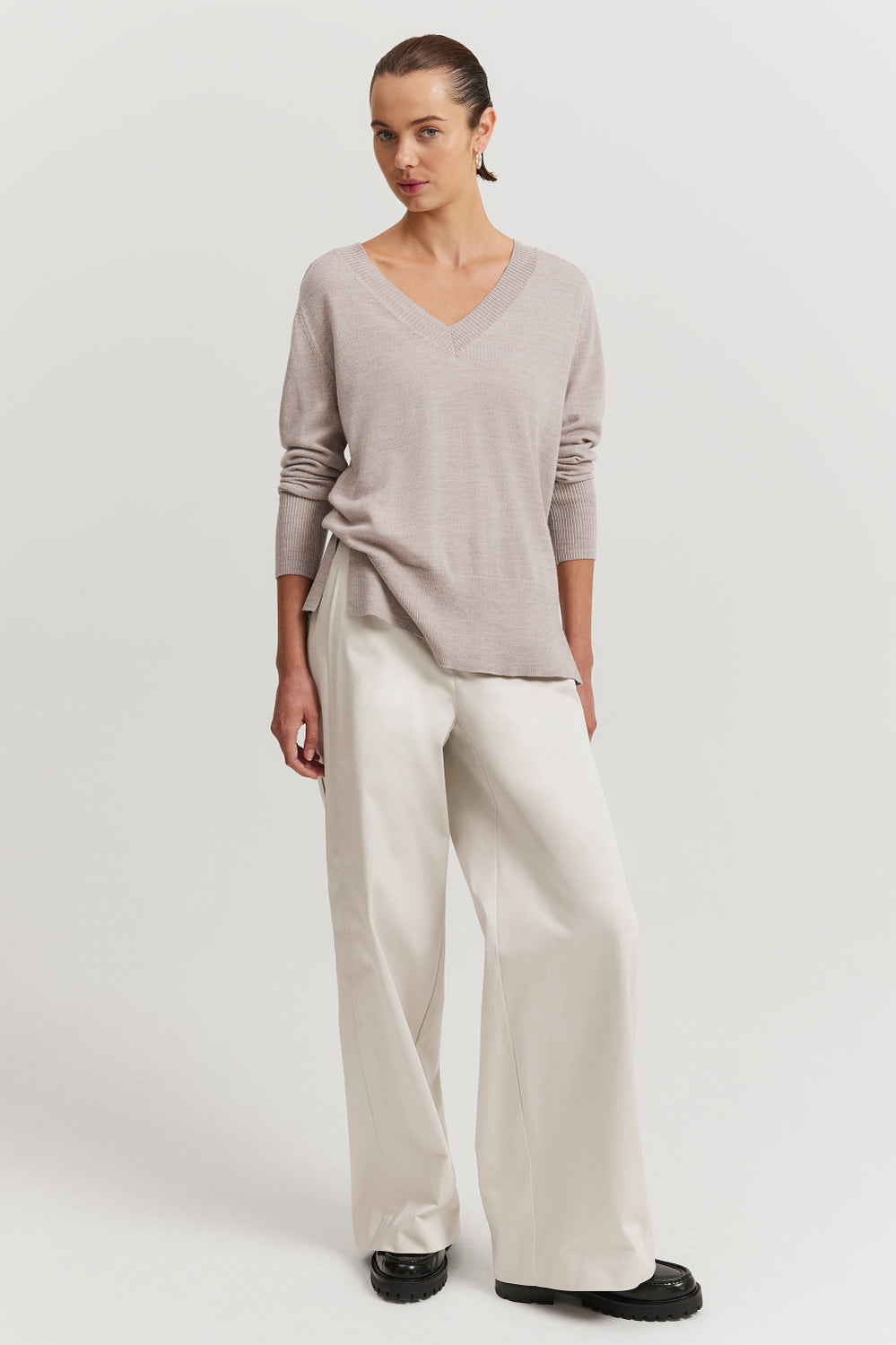 Australian Merino Wool V-Neck Knit