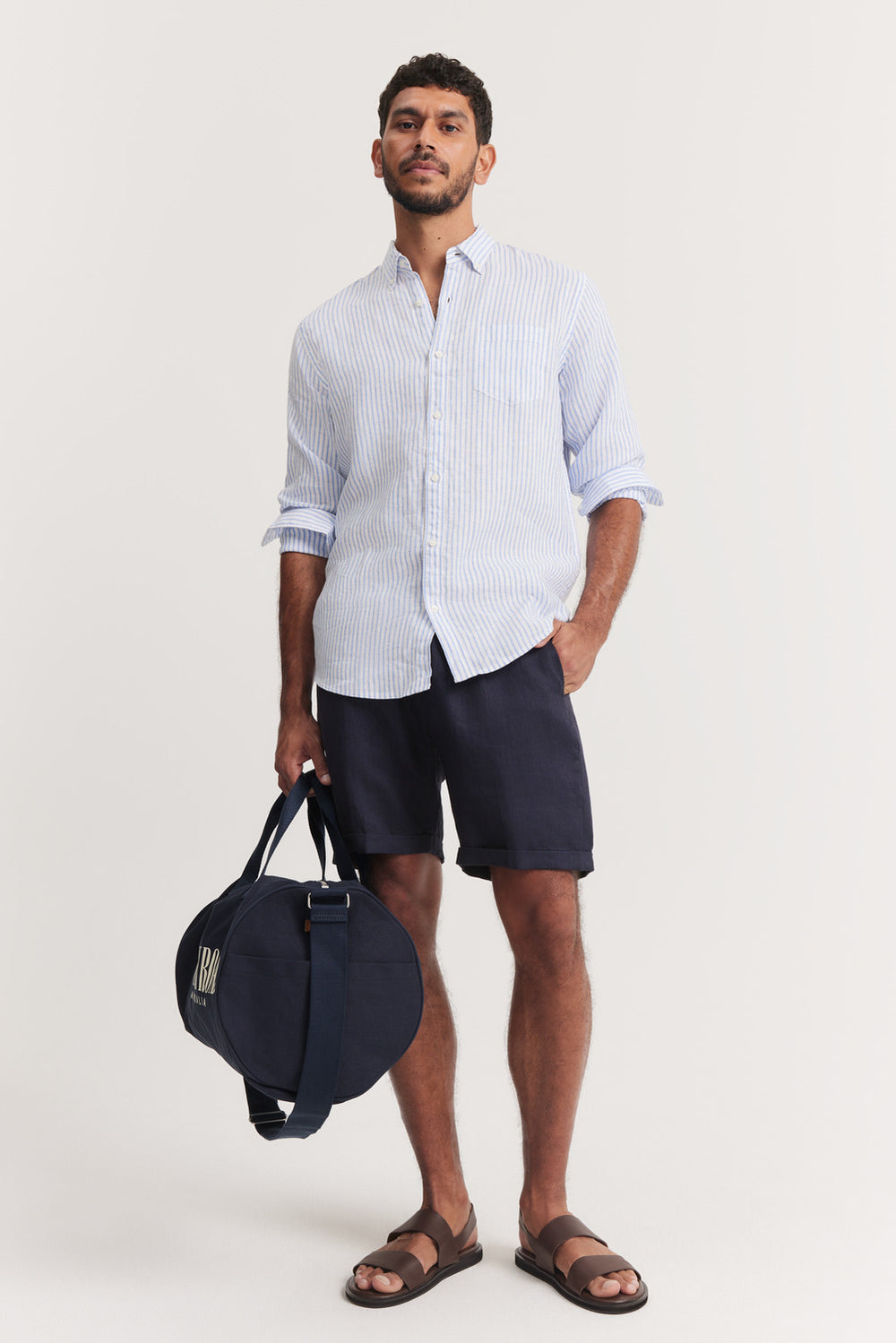 Regular Fit Linen Stripe Shirt
