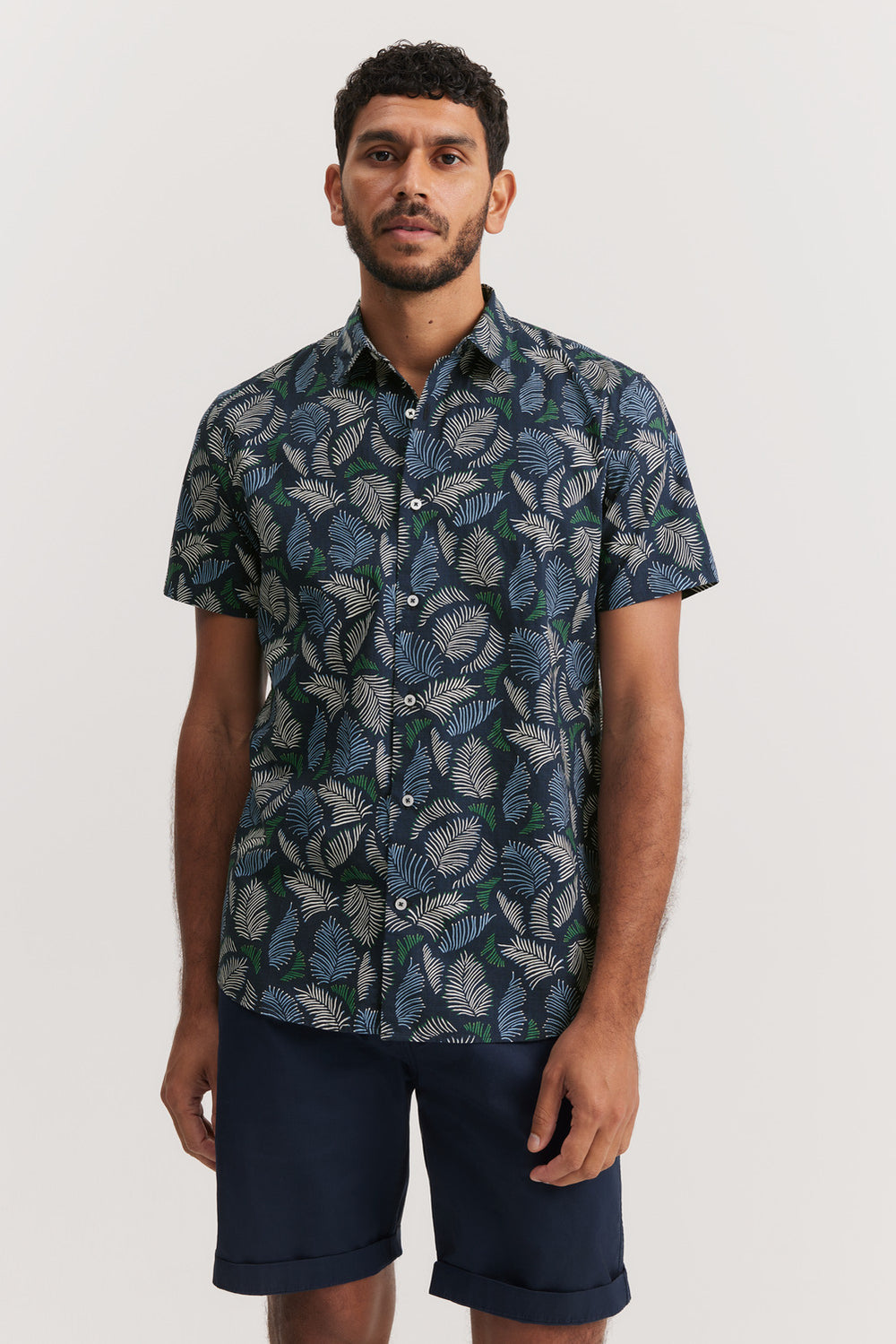 Regular Fit Foliage Print Shirt