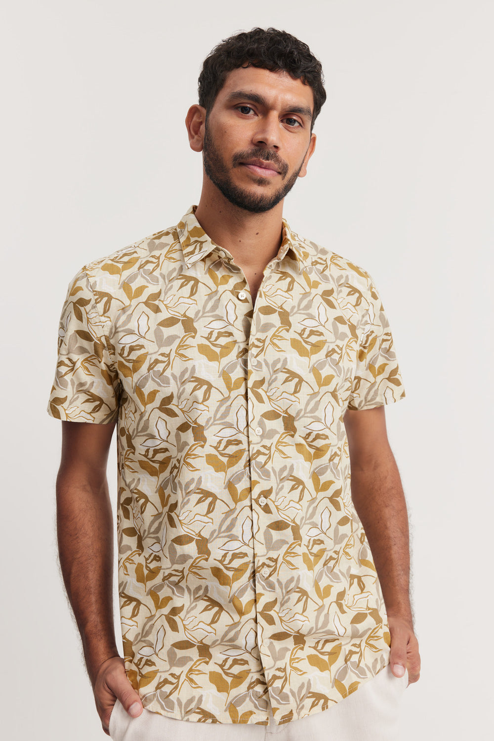 Regular Fit Foliage Print Shirt
