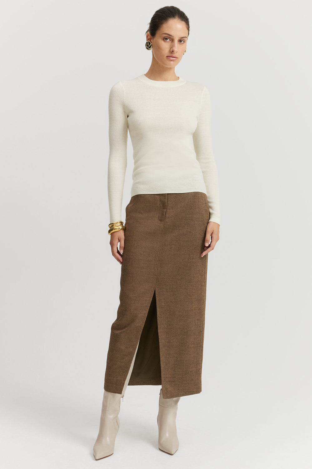 Merino Wool Silk Crew Knit