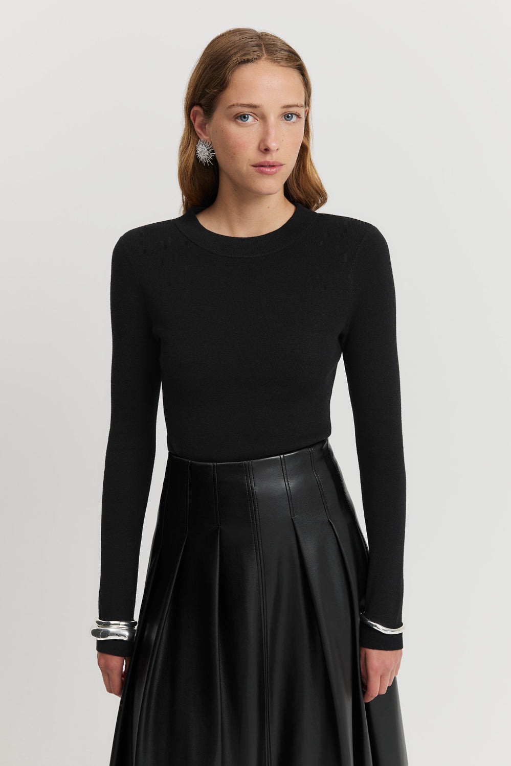 Merino Wool Silk Crew Knit