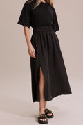Linen Waistband Detail Skirt