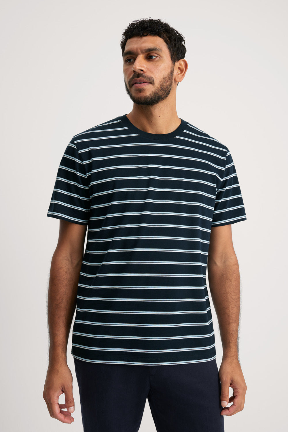 Twin Stripe Cotton T-Shirt