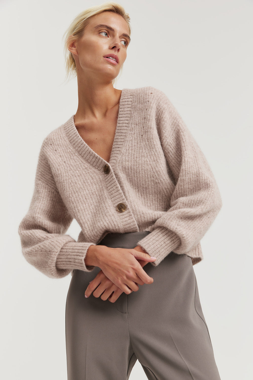 Brushed Crop Cardigan