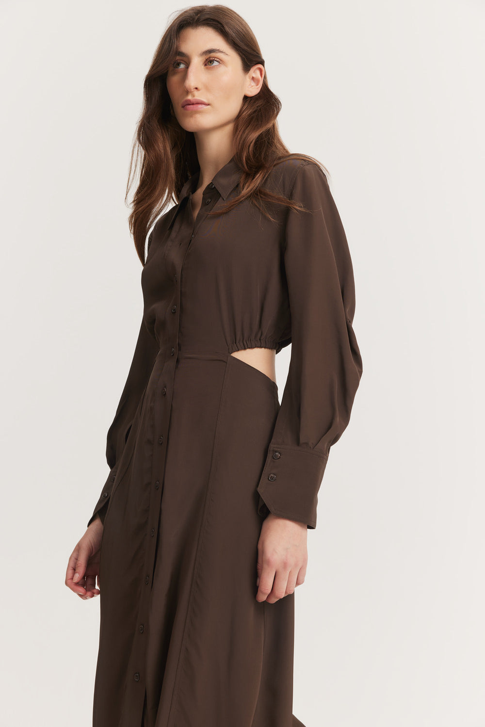Gathered Detail Shirt Dress