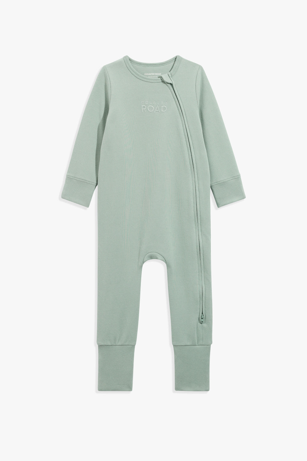 Organically Grown Cotton Blend Logo Zip Jumpsuit