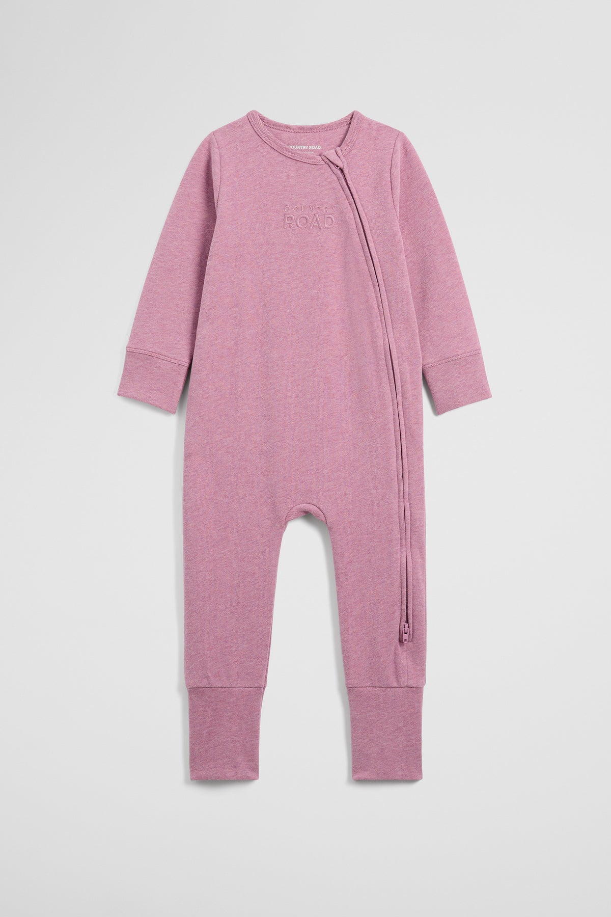Organically Grown Cotton Blend Logo Zip Jumpsuit