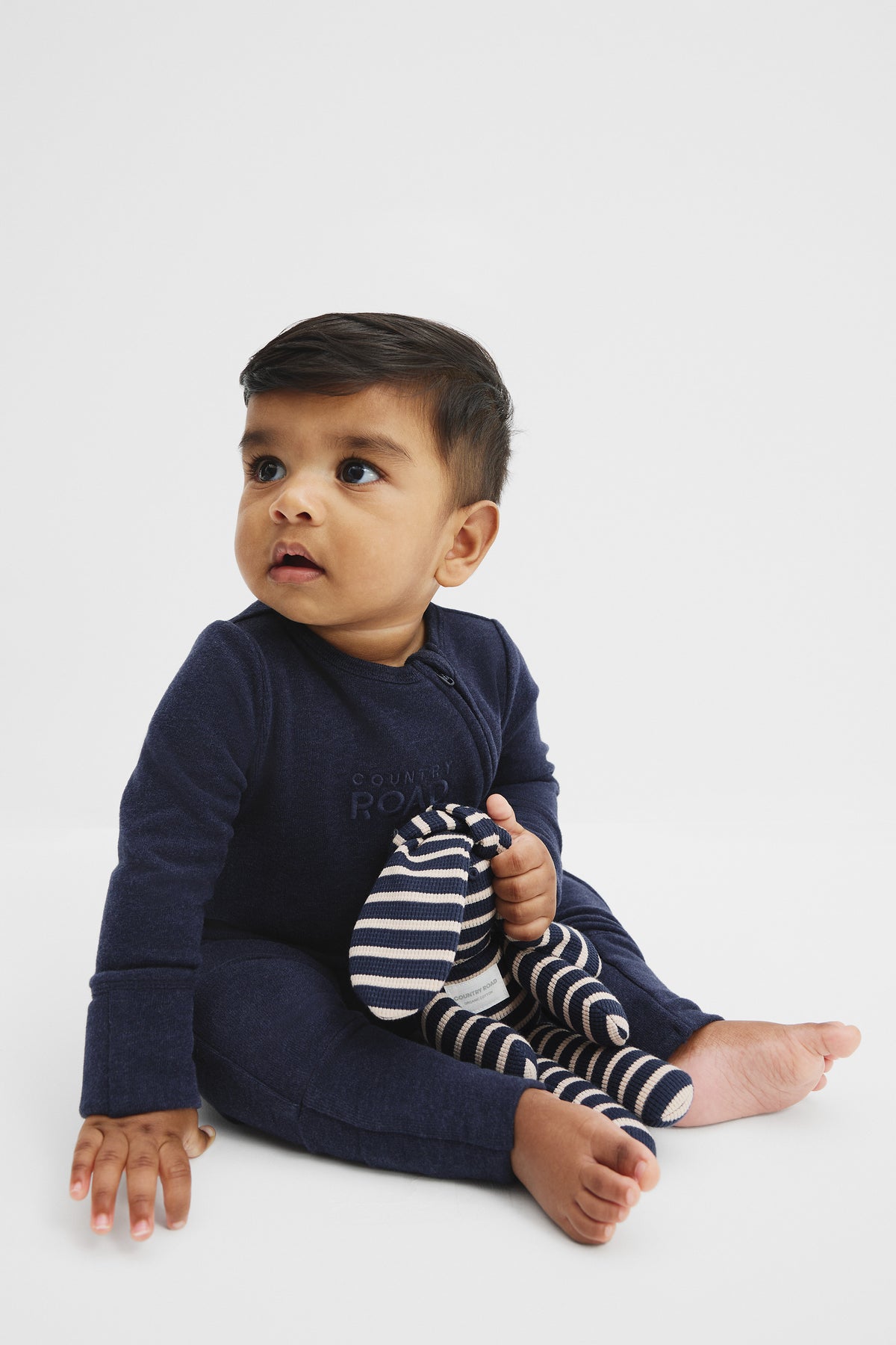 Organically Grown Cotton Blend Logo Zip Jumpsuit
