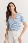 Stripe Linen Jersey T-Shirt