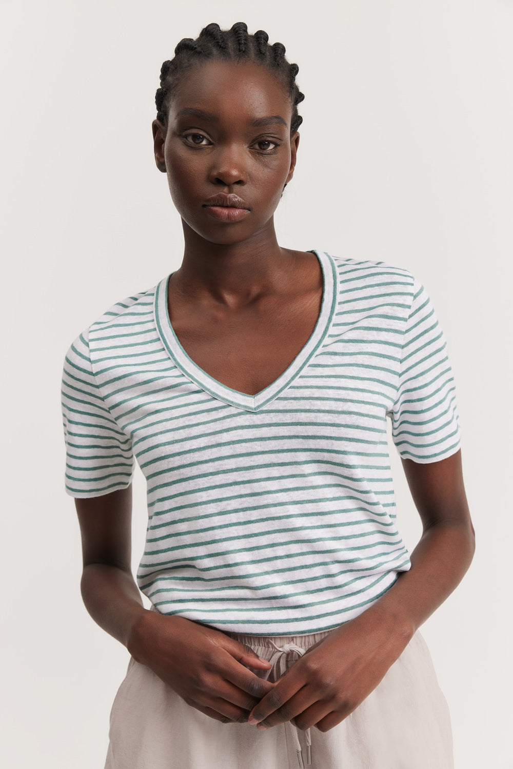 Stripe Linen Jersey T-Shirt