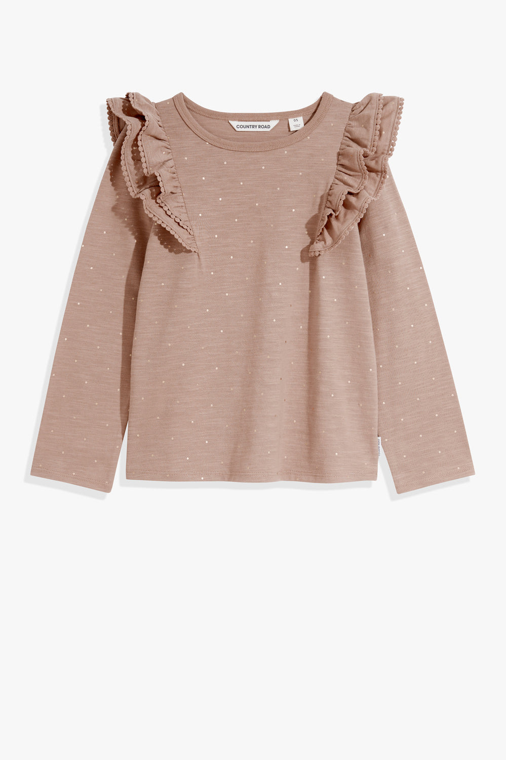Cotton Slub Frill T-Shirt