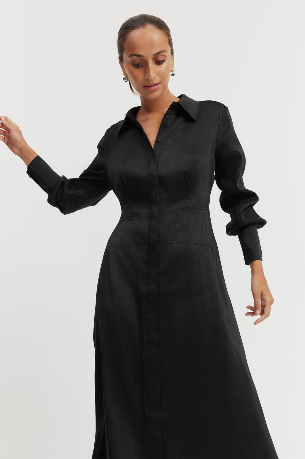 Basque Detail Shirt Dress