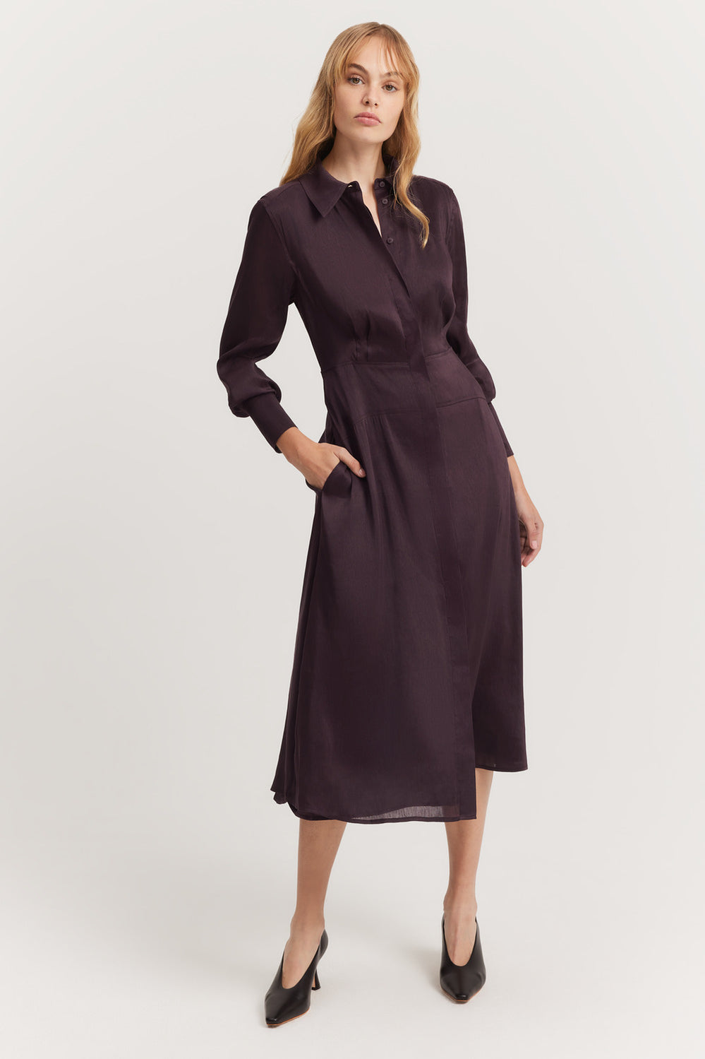 Basque Detail Shirt Dress