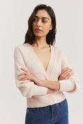 Cashmere Blend Two Tone Button Cardigan