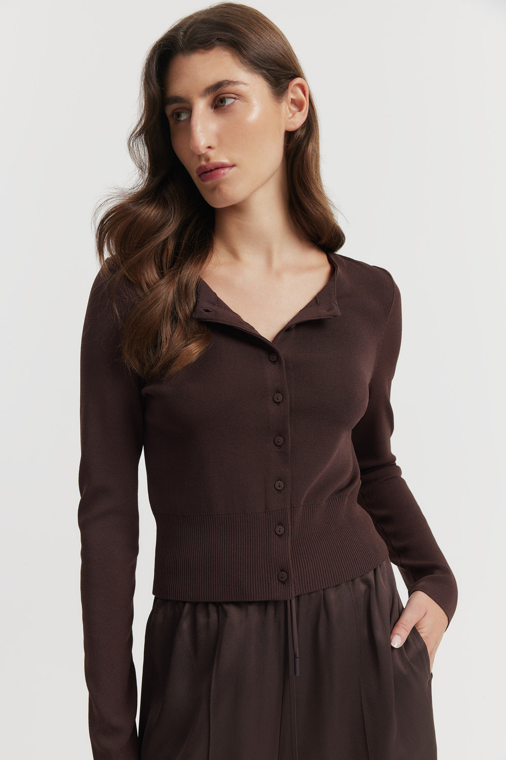 Compact Knit Button Cardigan